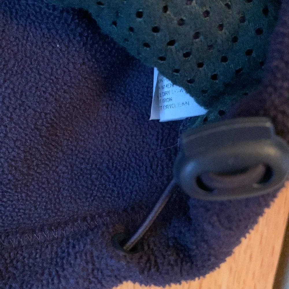Gap Kids vintage S 5 - 6 boy’s navy hooded full zip fleece green mesh lining EUC
